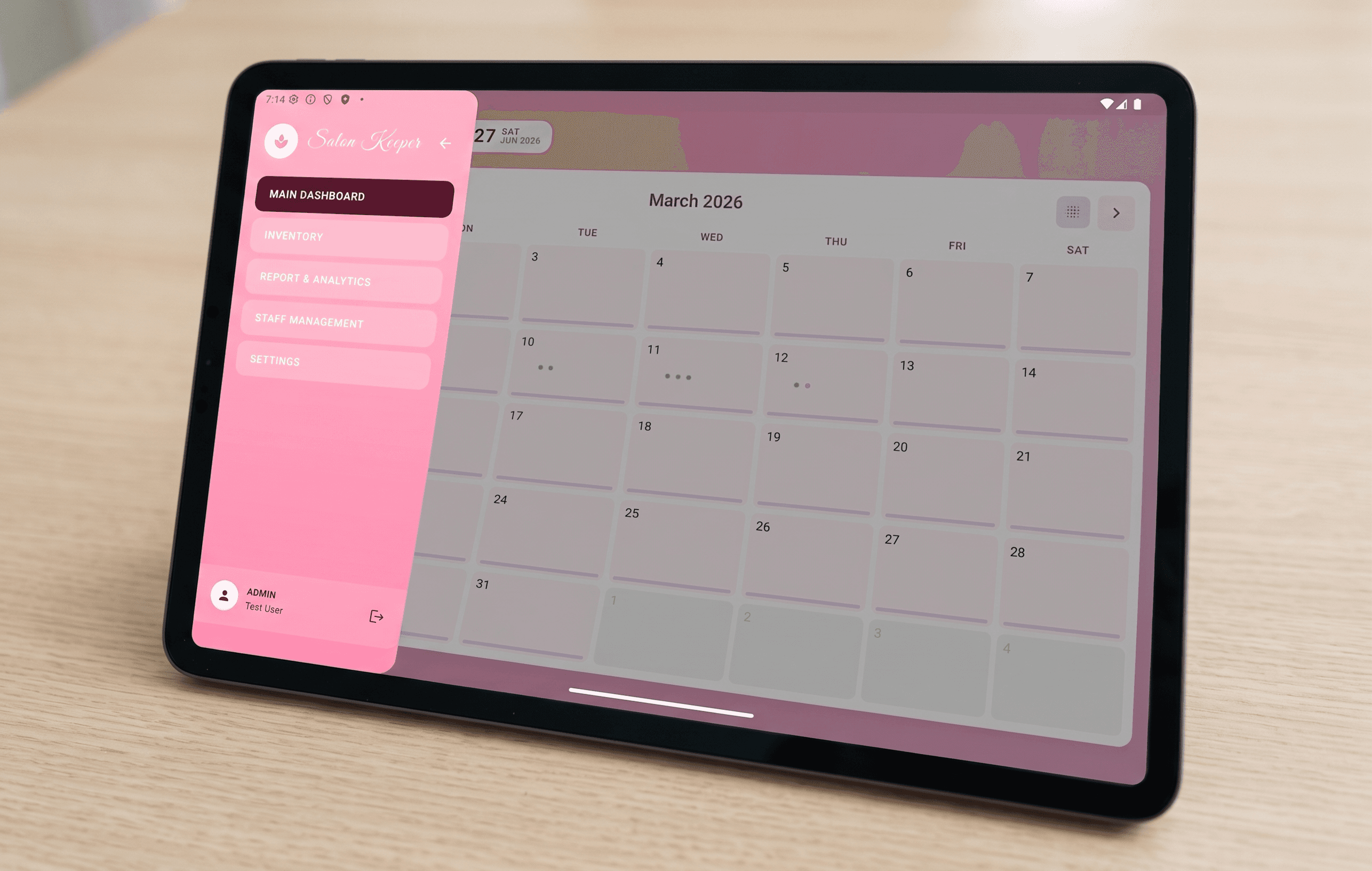 Salon Keeper sales checkout and inventory management screens